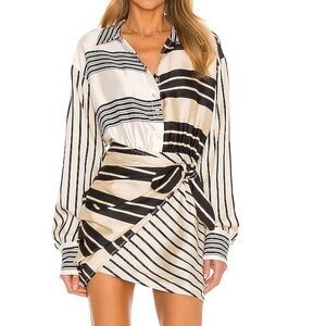 L'Academie “Kamile” Striped Long Sleeve Mini Dress Sz X-Small